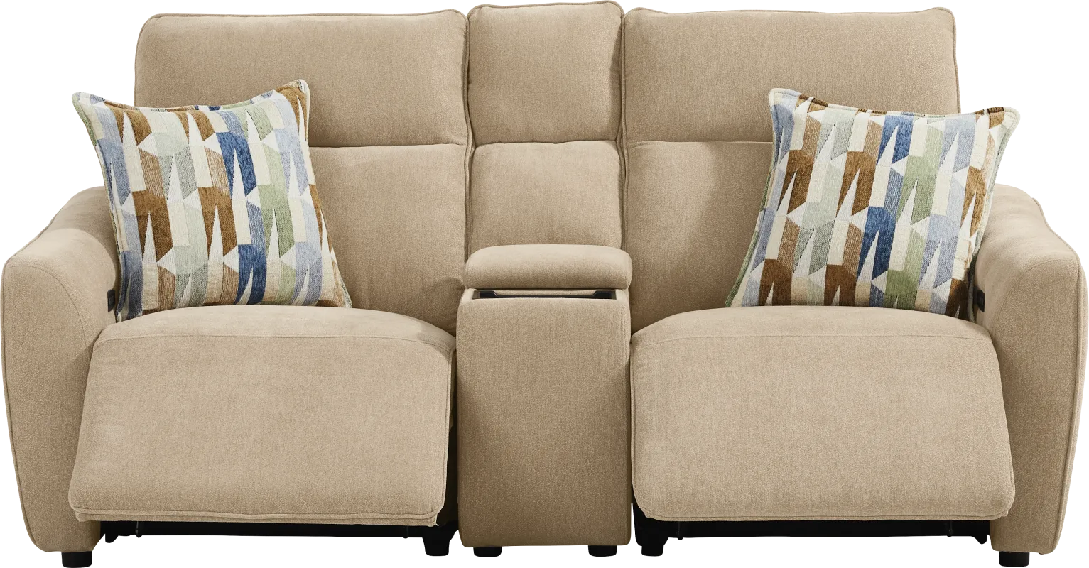 Tremont Sand 3 Pc Power Reclining Console Loveseat