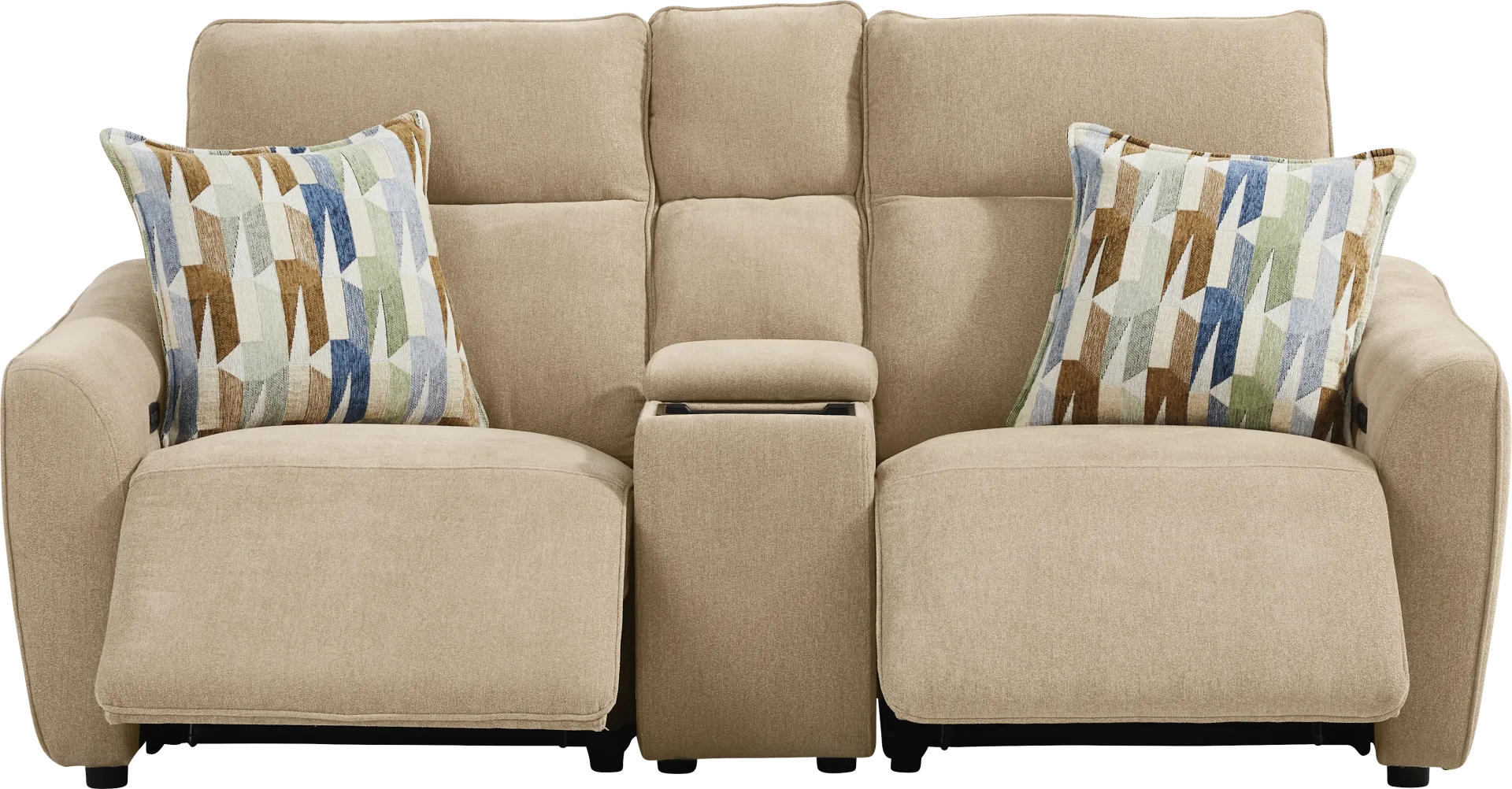 Tremont Sand 3 Pc Power Reclining Console Loveseat - Image 2