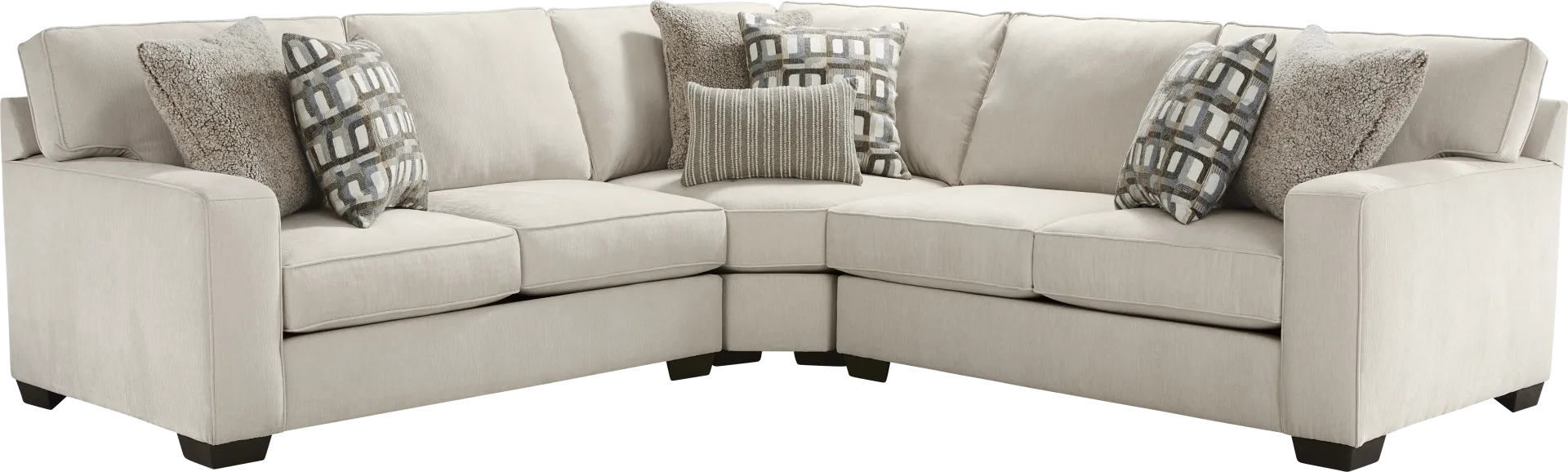 Haskins Beige 3 Pc Sectional - Image 1