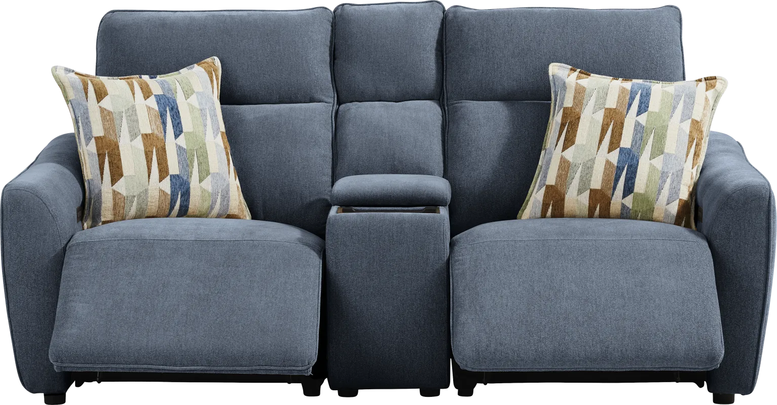Tremont Indigo 3 Pc Power Reclining Console Loveseat