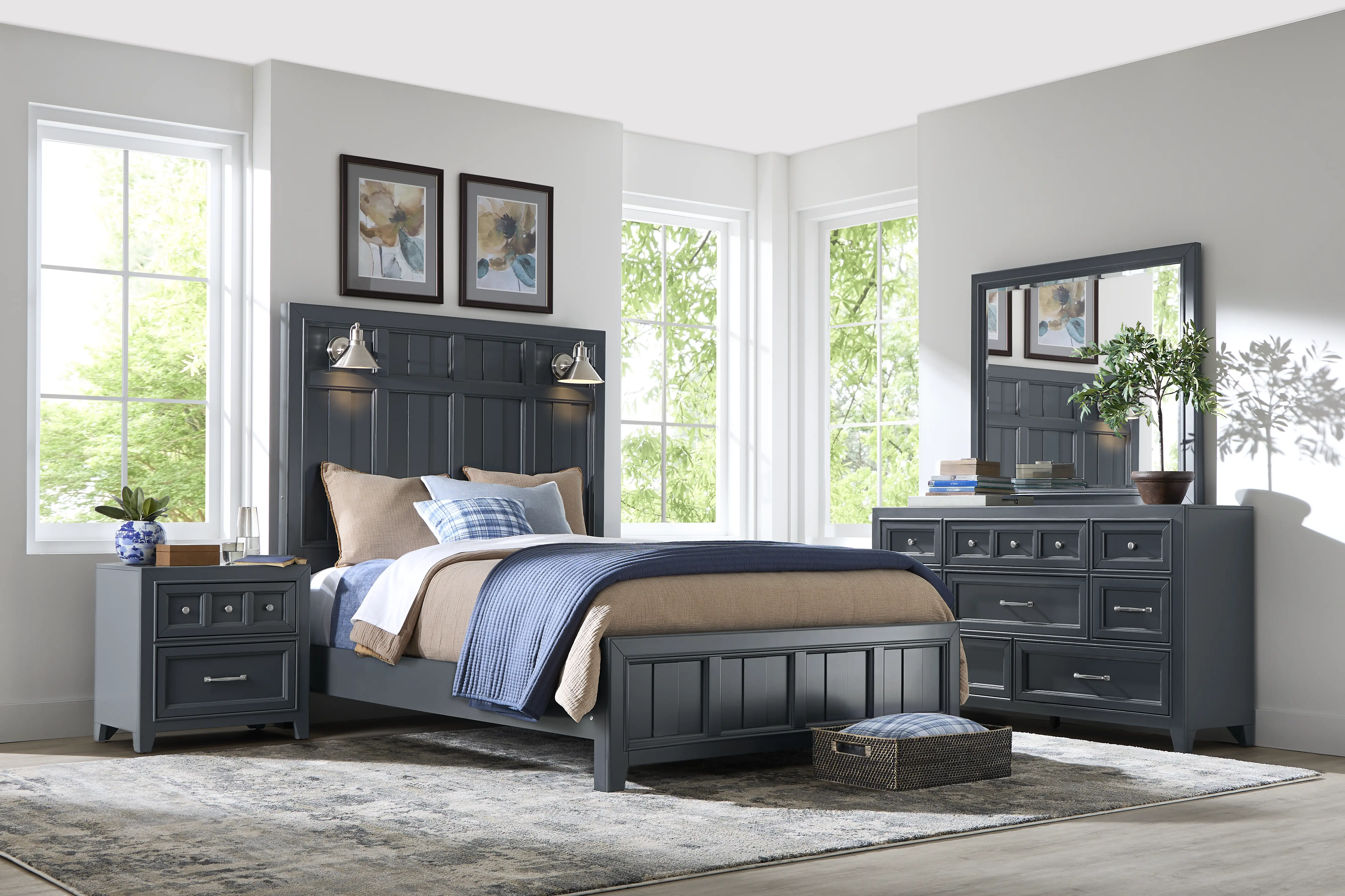 Owings Mill Graphite 3 Pc Queen Panel Bed - Thumbnail - Image 2