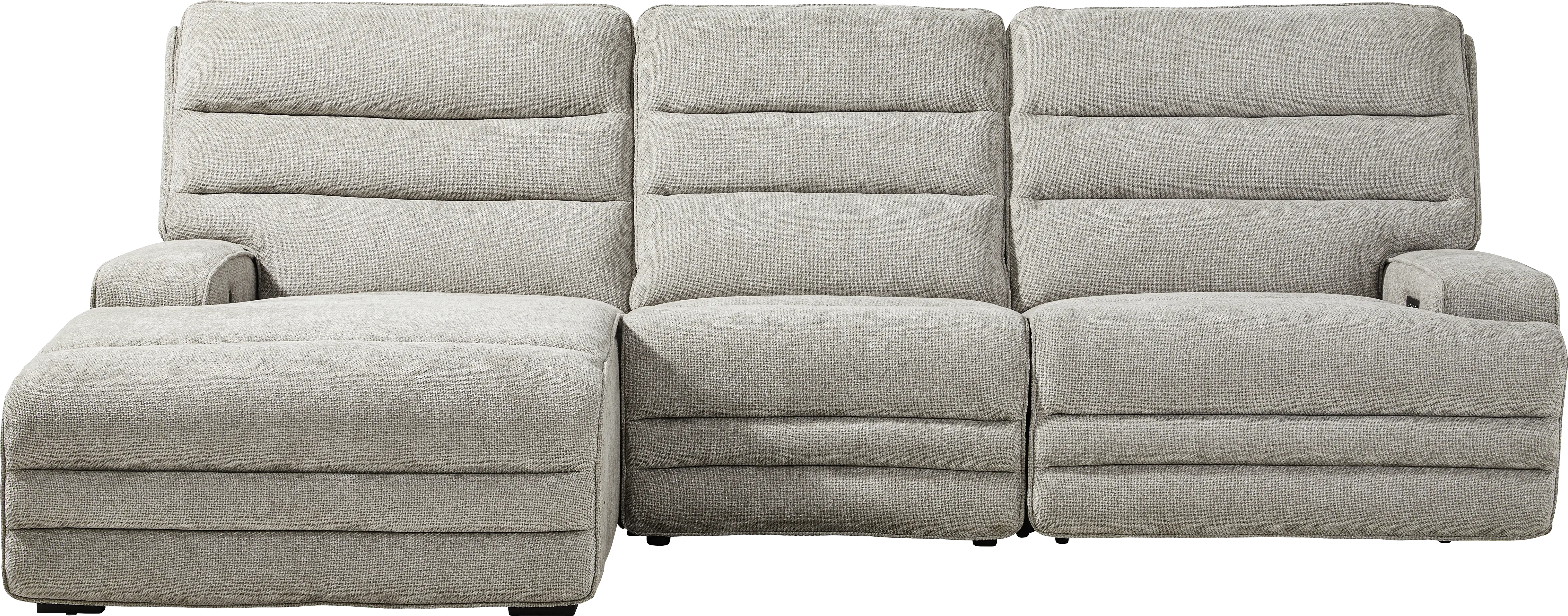 Hadley Park Beige 3 Pc Dual Power Reclining Sectional - Thumbnail - Image 1