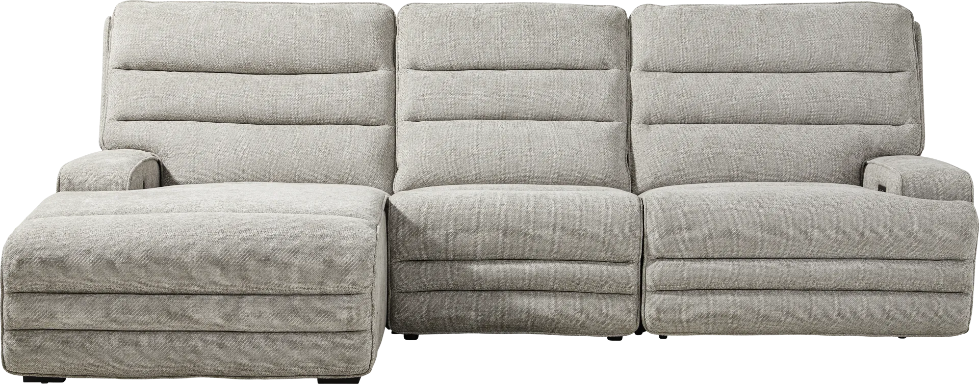 Hadley Park Beige 3 Pc Dual Power Reclining Sectional - Image 2