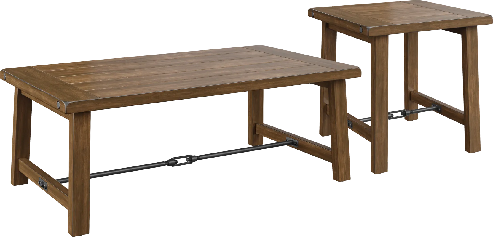 South River Brown 2 Pc Table Set