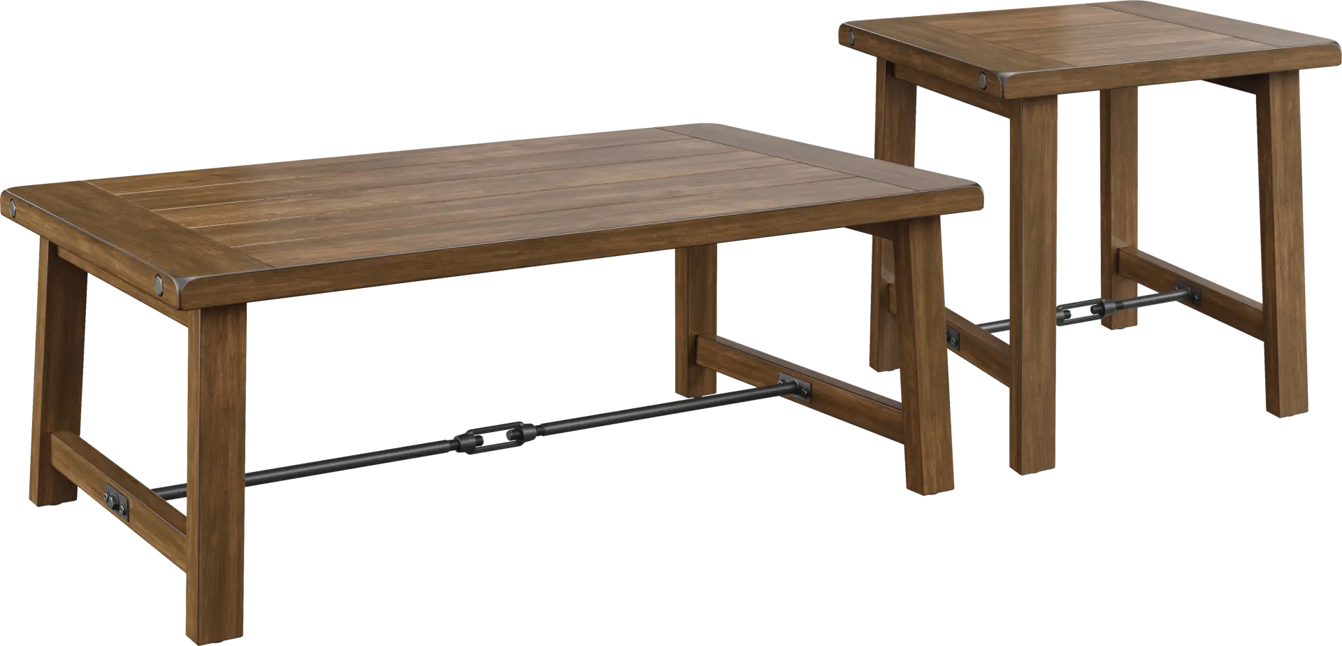 South River Brown 2 Pc Table Set