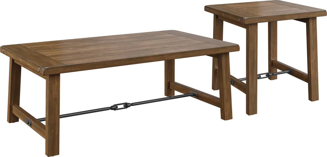 South River Brown 2 Pc Table Set