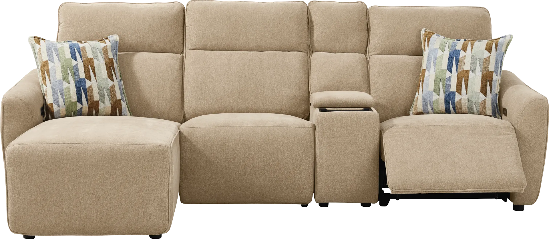 Tremont Sand 4 Pc Power Reclining Sectional - Image 1
