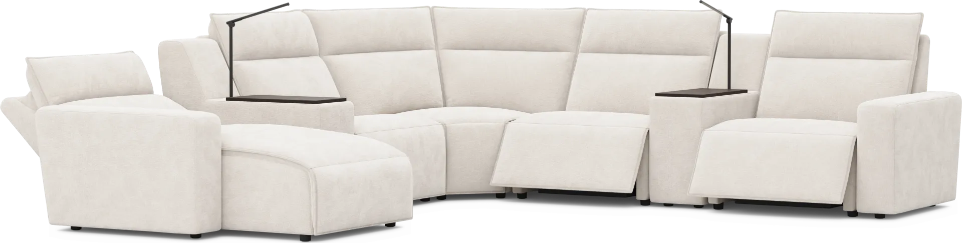 Silver 7 Pc Dual Power Reclining ModularTwo