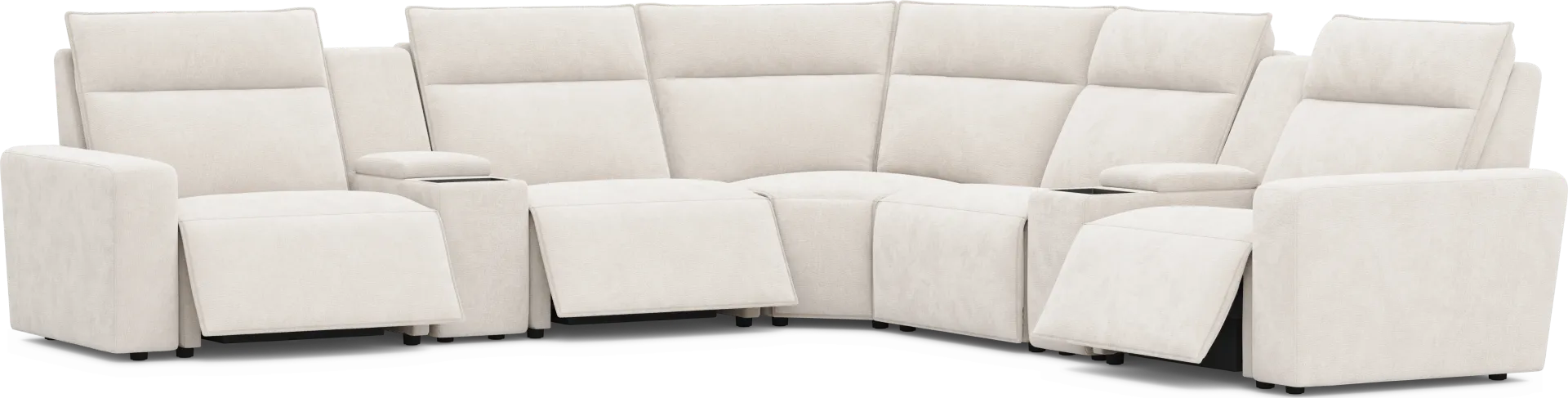 Silver 7 Pc Dual Power Reclining ModularTwo with Media Consoles - Image 1
