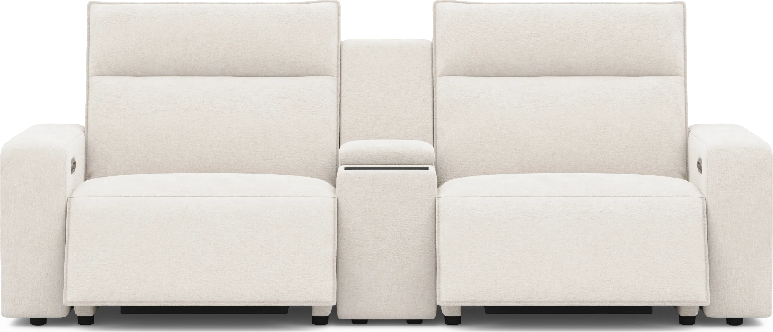 Silver 3 Pc Dual Power Reclining ModularTwo with Media Console - Thumbnail - Image 1