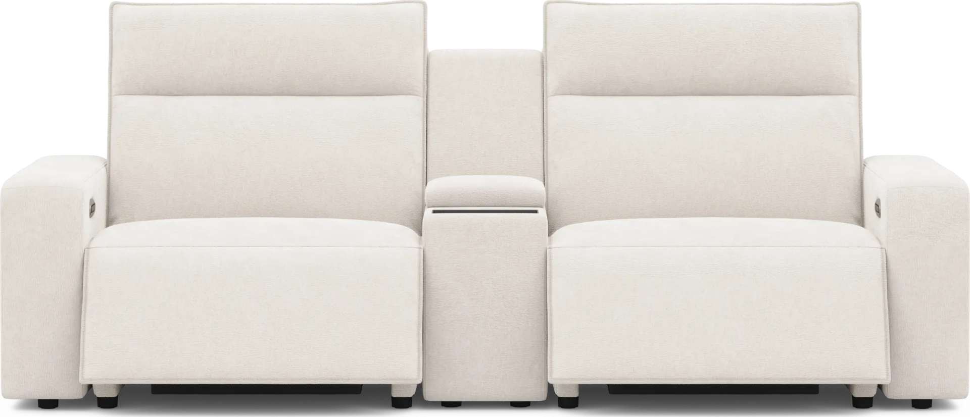 Silver 3 Pc Dual Power Reclining ModularTwo with Media Console - Image 1