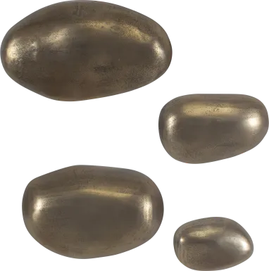 Aloiza Brass Outdoor Wall Art, Set of 4