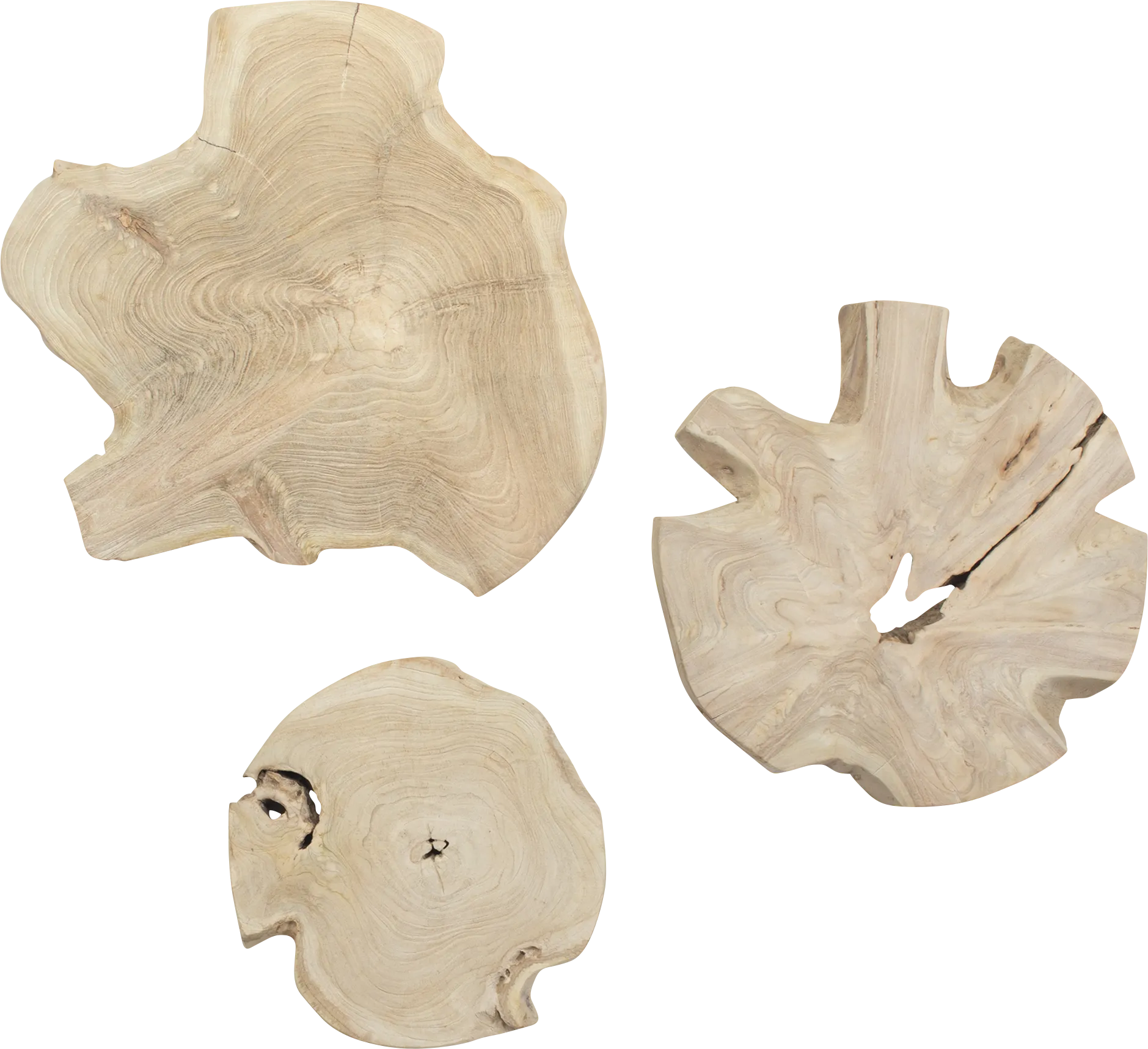Alenia Natural Outdoor Wall Art, Set of 3 - Thumbnail - Image 1
