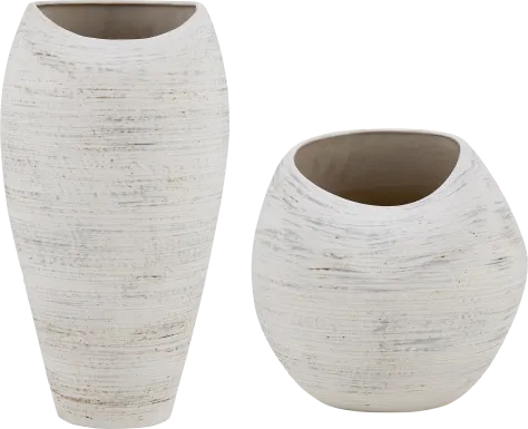 Maoko White Outdoor Vase, Set of 2