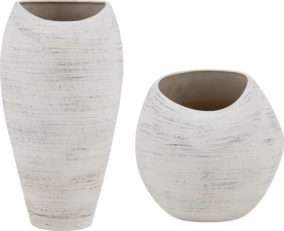 Maoko White Outdoor Vase, Set of 2