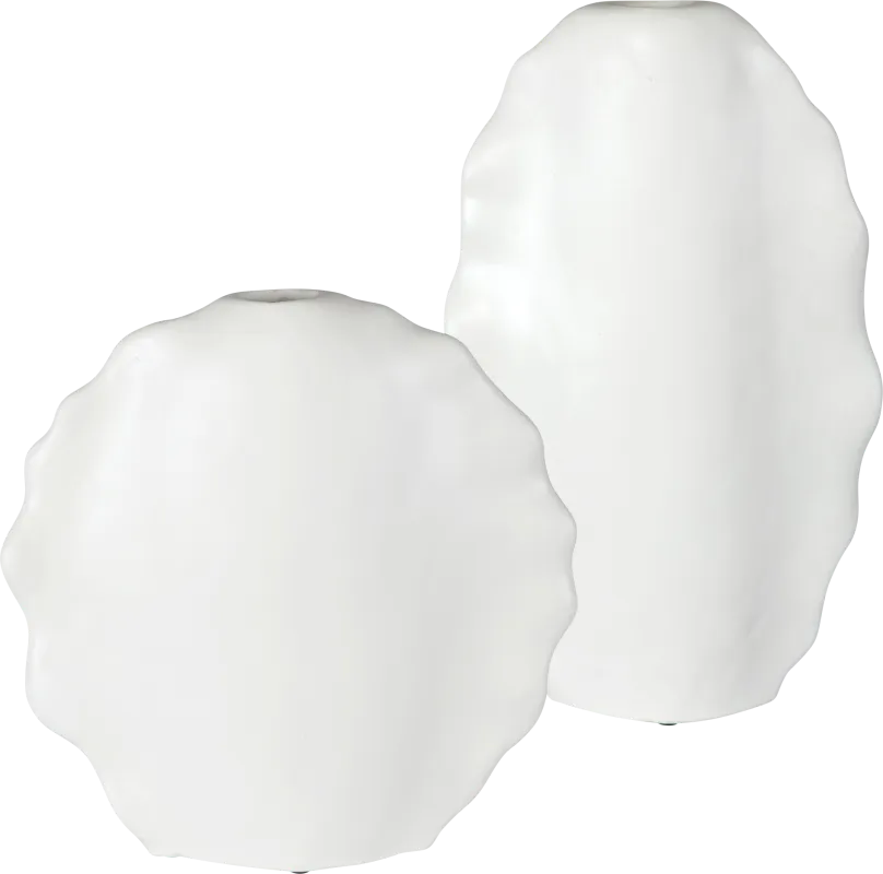 Nilima White Outdoor Vase, Set of 2