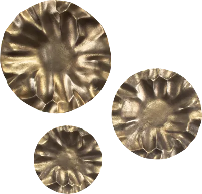 Karalina Gold Outdoor Wall Art, Set of 3