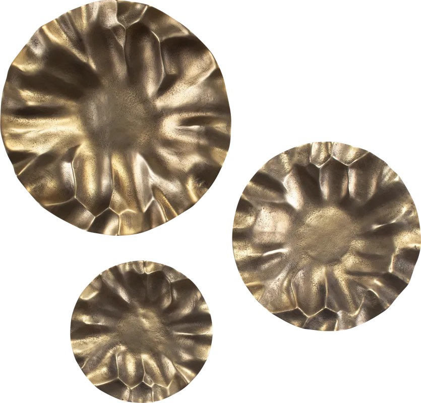 Karalina Gold Outdoor Wall Art, Set of 3