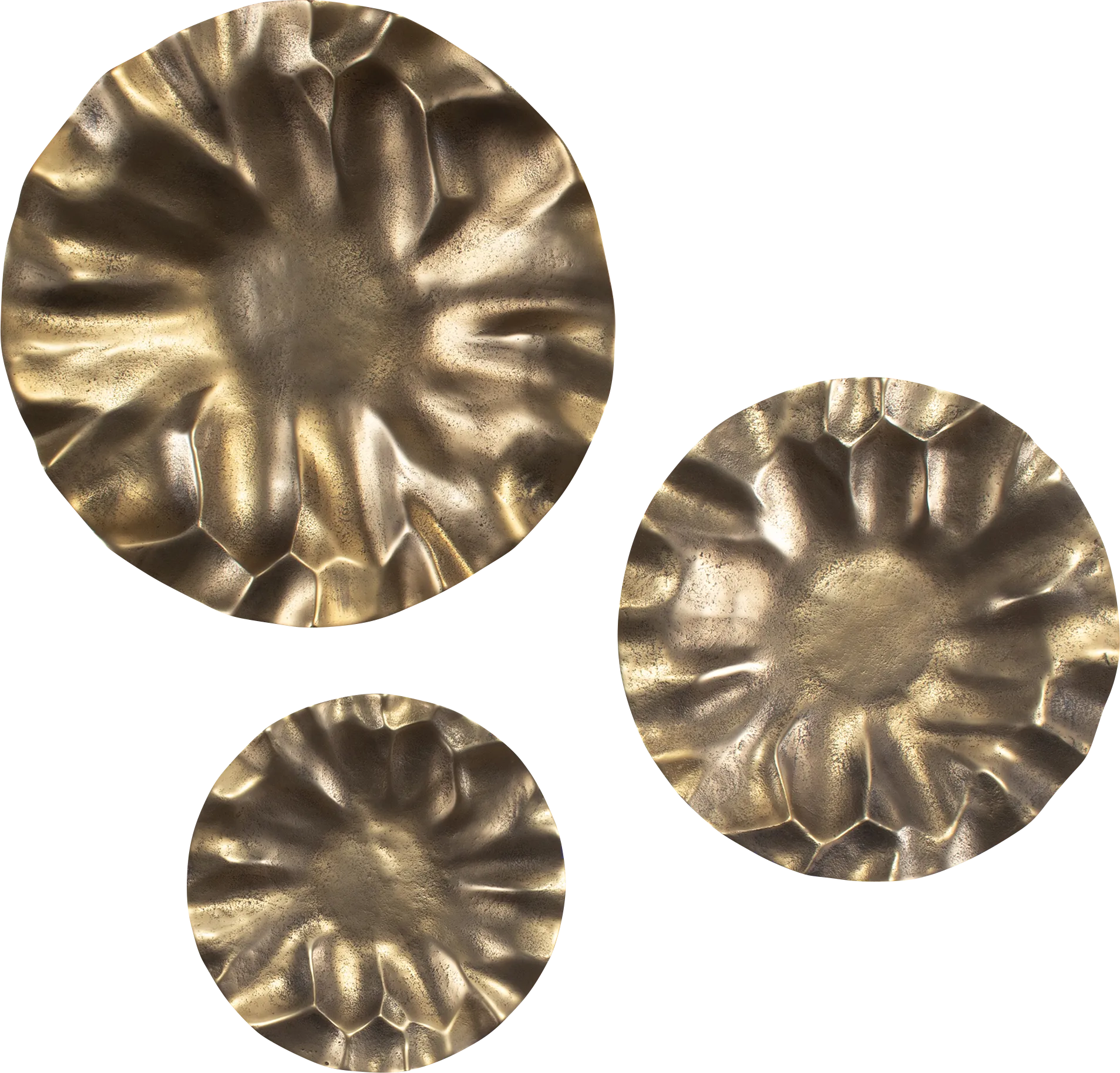 Karalina Gold Outdoor Wall Art, Set of 3 - Image 1