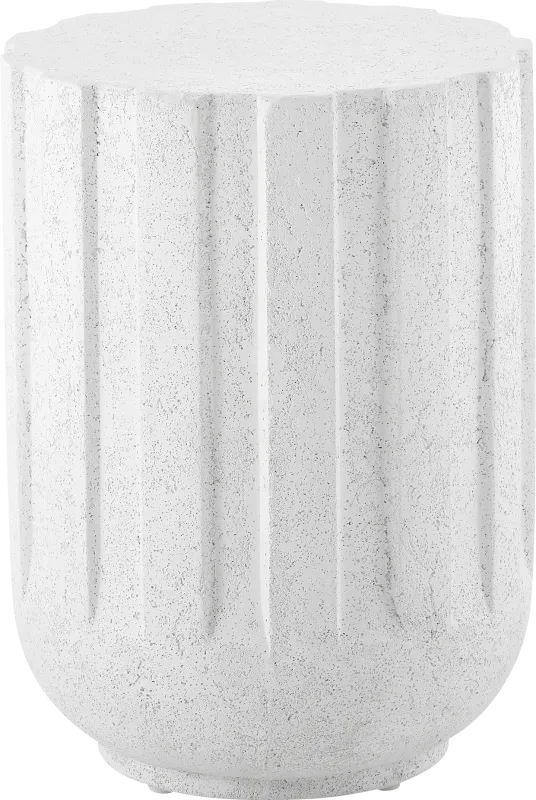 Mehedi White Outdoor End Table