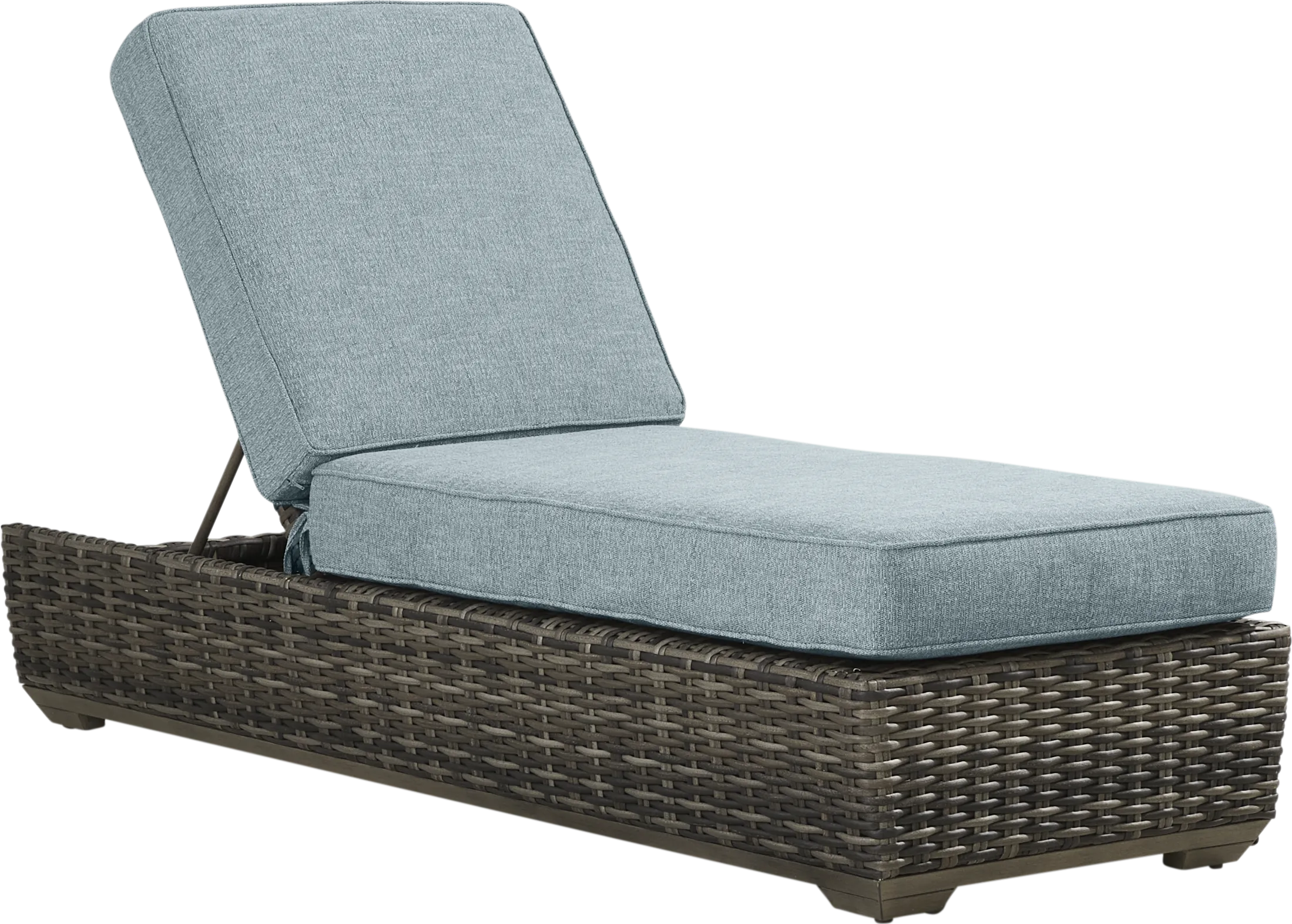 Montecello Gray Outdoor Chaise with Azure Cushions - Thumbnail - Image 1