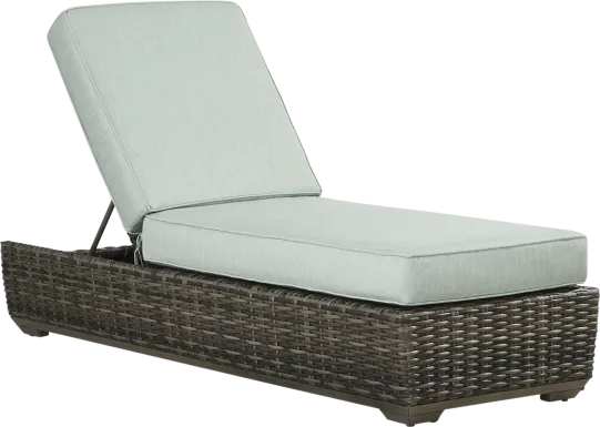 Montecello Gray Outdoor Chaise with Mist Cushions