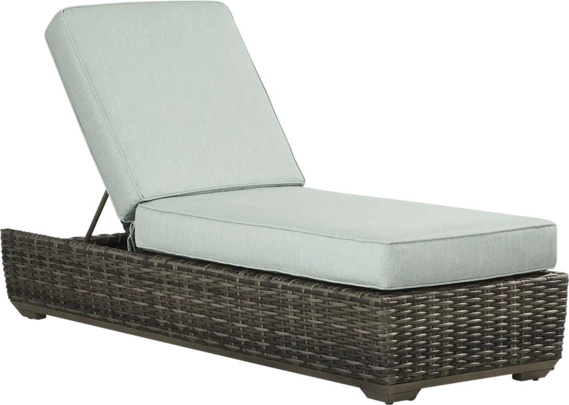 Montecello Gray Outdoor Chaise with Mist Cushions