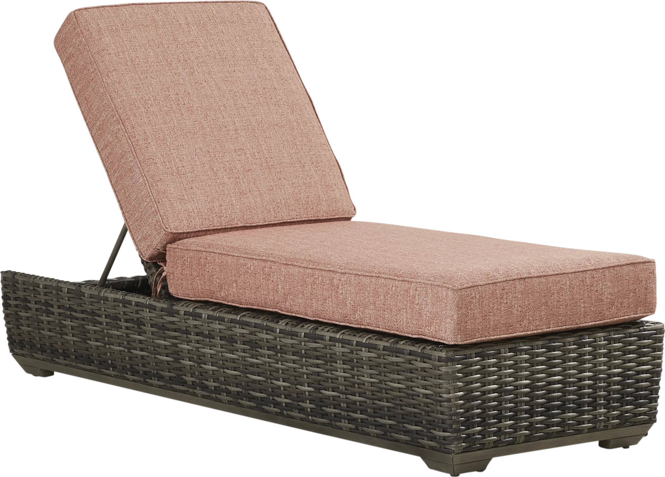 Montecello Gray Outdoor Chaise with Terracotta Cushions - Thumbnail - Image 1