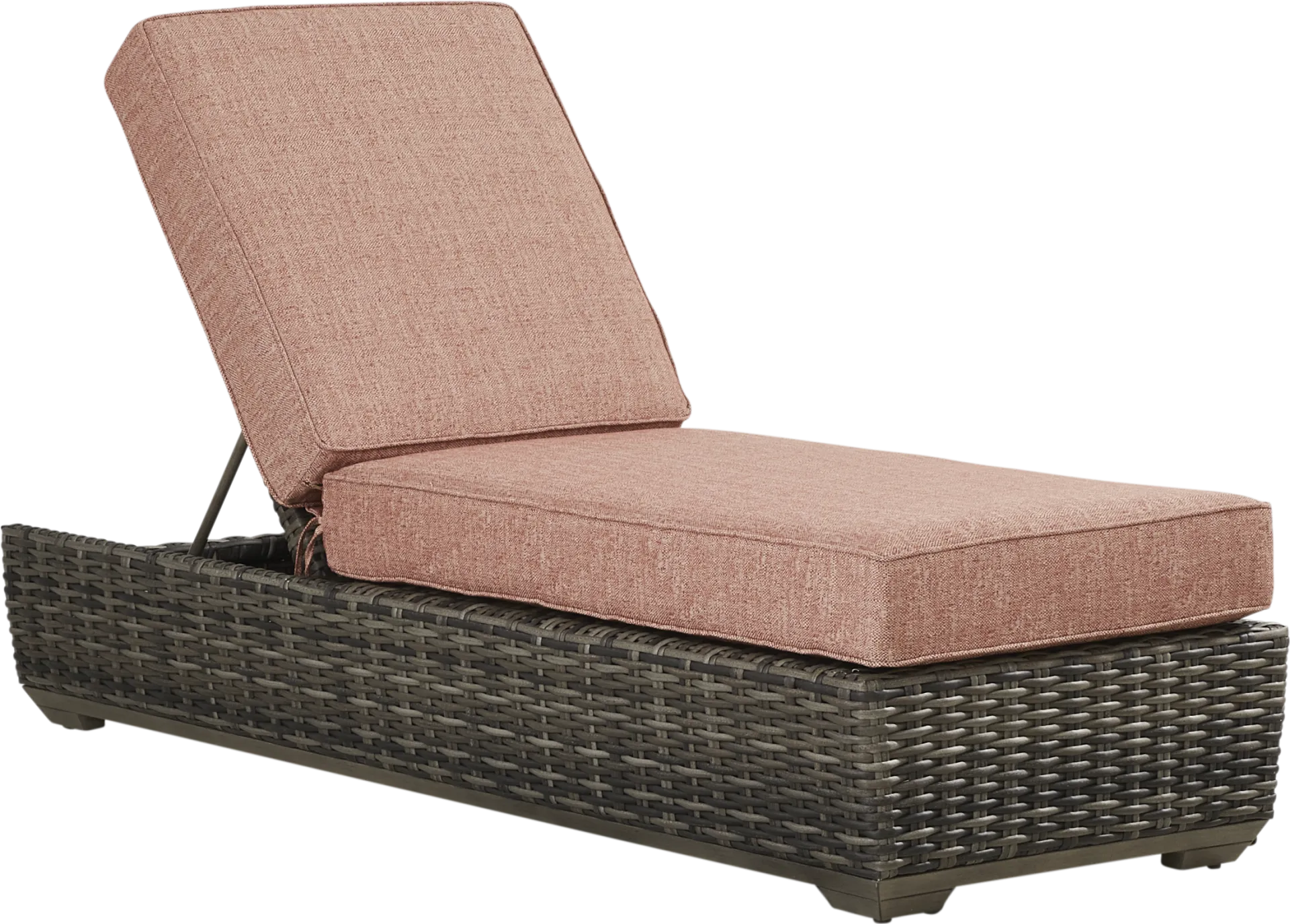 Montecello Gray Outdoor Chaise with Terracotta Cushions - Image 1