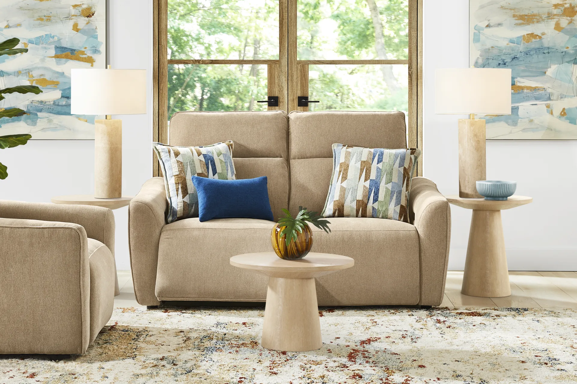 Tremont Sand 2 Pc Power Reclining Loveseat - Image 1
