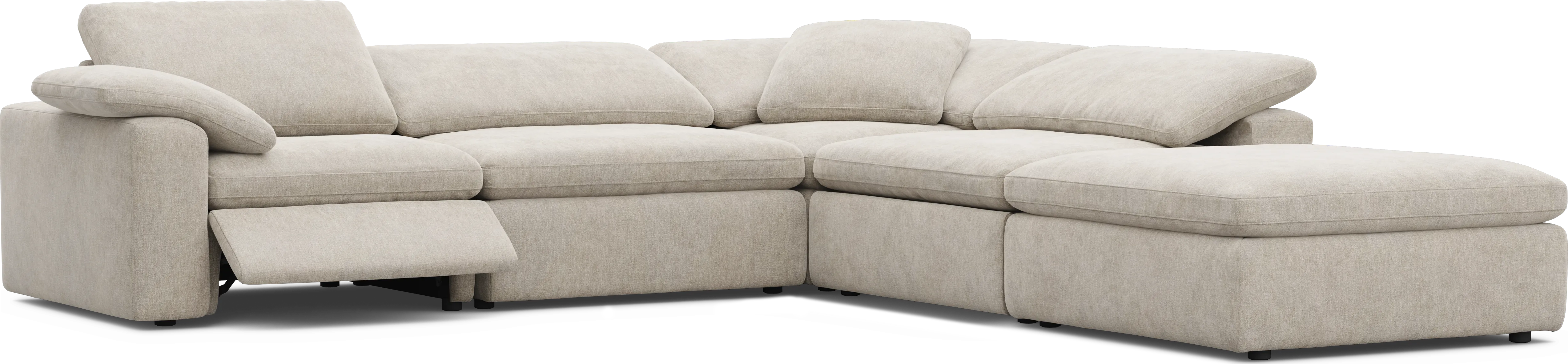 The Flow Gray 5 Pc Dual Power Reclining Sectional - Thumbnail - Image 1
