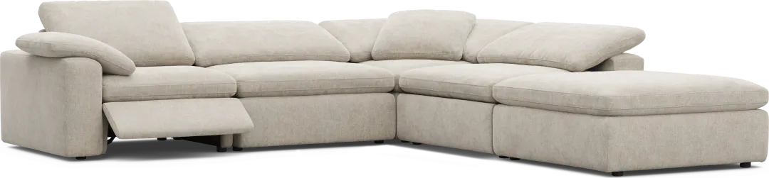 The Flow Gray 5 Pc Dual Power Reclining Sectional