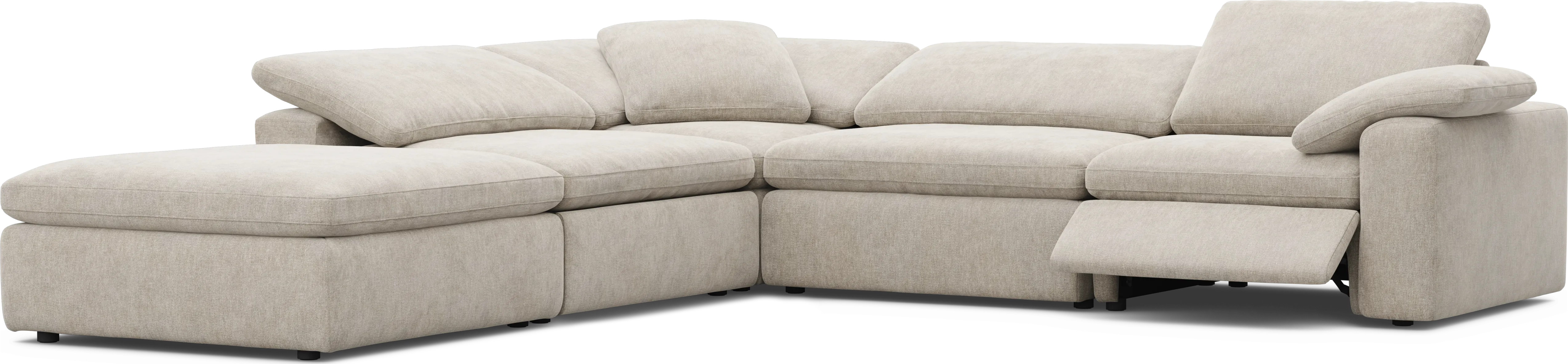 KTCL 9001 5 PC DUAL PWR SECTIONAL W/RAF RECLINER - GRAY - Thumbnail - Image 1