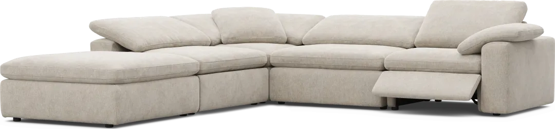 The Flow Gray 5 Pc Dual Power Reclining Sectional