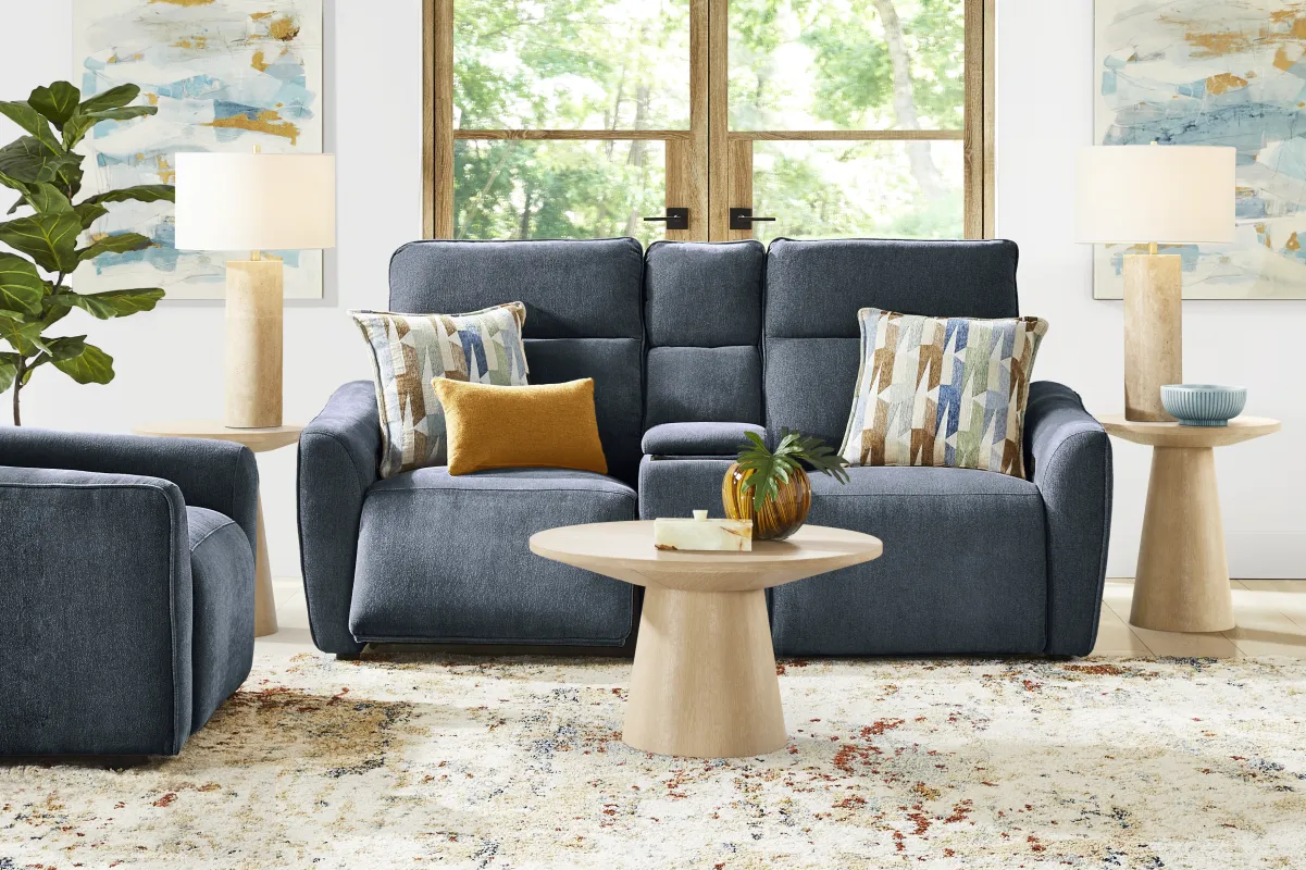 Tremont Indigo 3 Pc Power Reclining Console Loveseat
