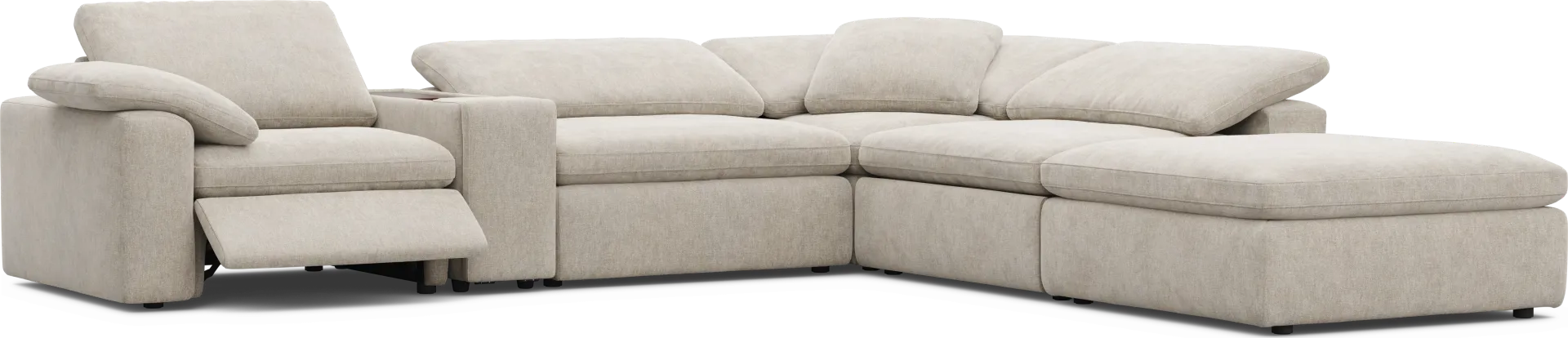 The Flow Gray 6 Pc Dual Power Reclining Sectional - Image 1