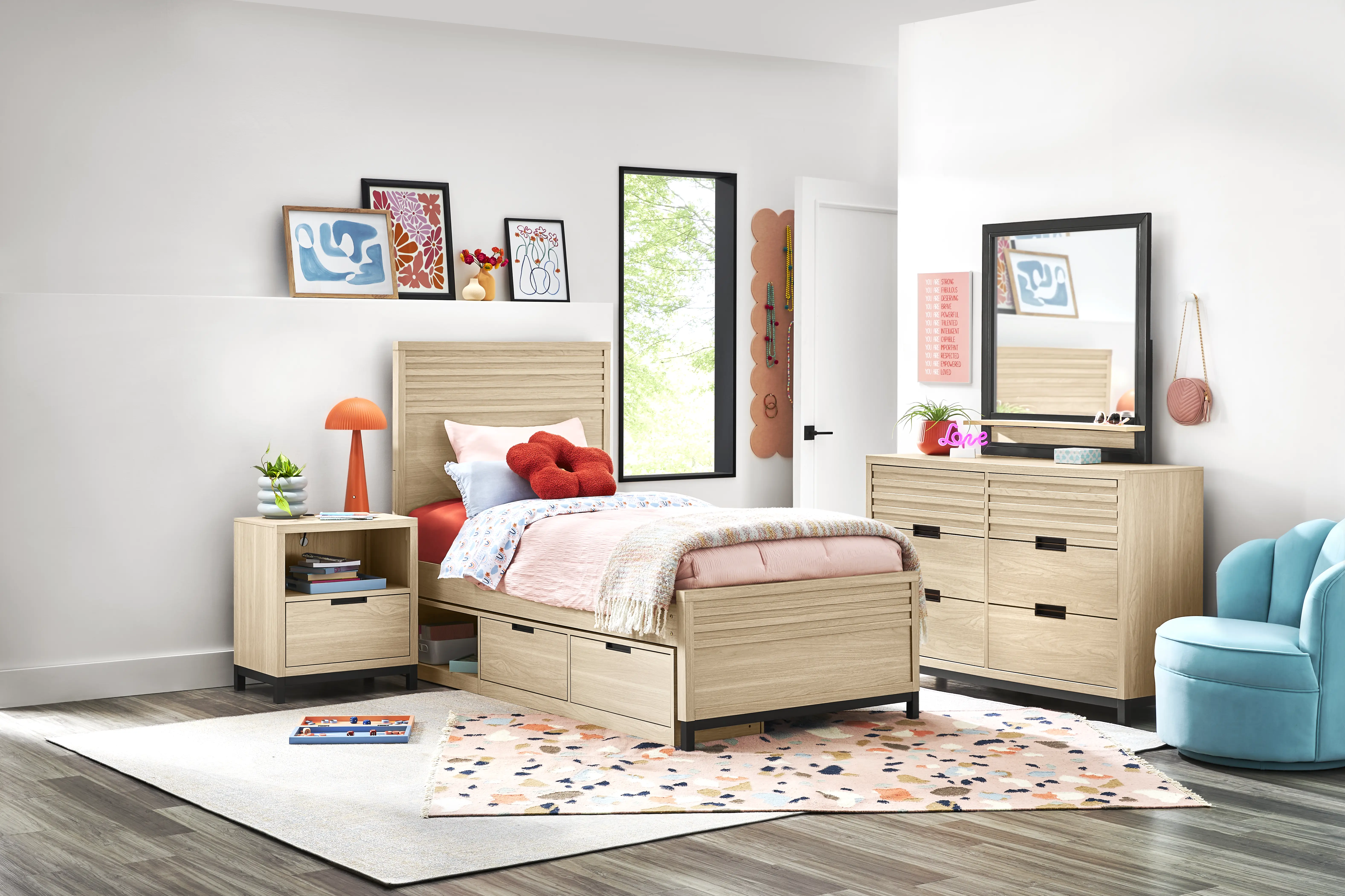 Kids Northridge Drive Oatmeal Twin Panel Bedroom - Thumbnail - Image 1