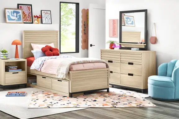 Kids Northridge Drive Oatmeal Twin Panel Bedroom