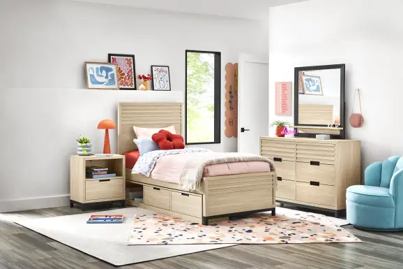 Kids Northridge Drive Oatmeal Twin Panel Bedroom