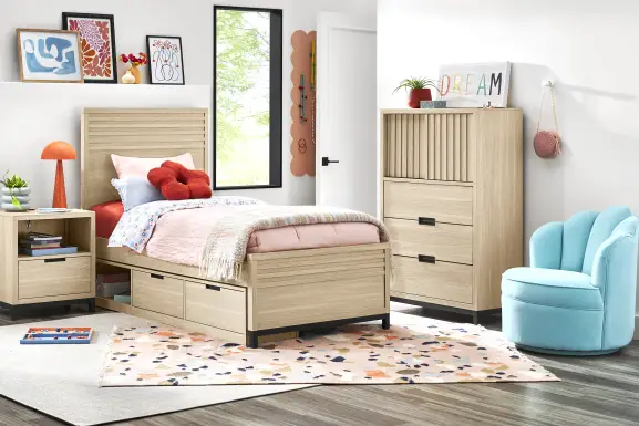 Kids Northridge Drive Oatmeal Twin Panel Bedroom