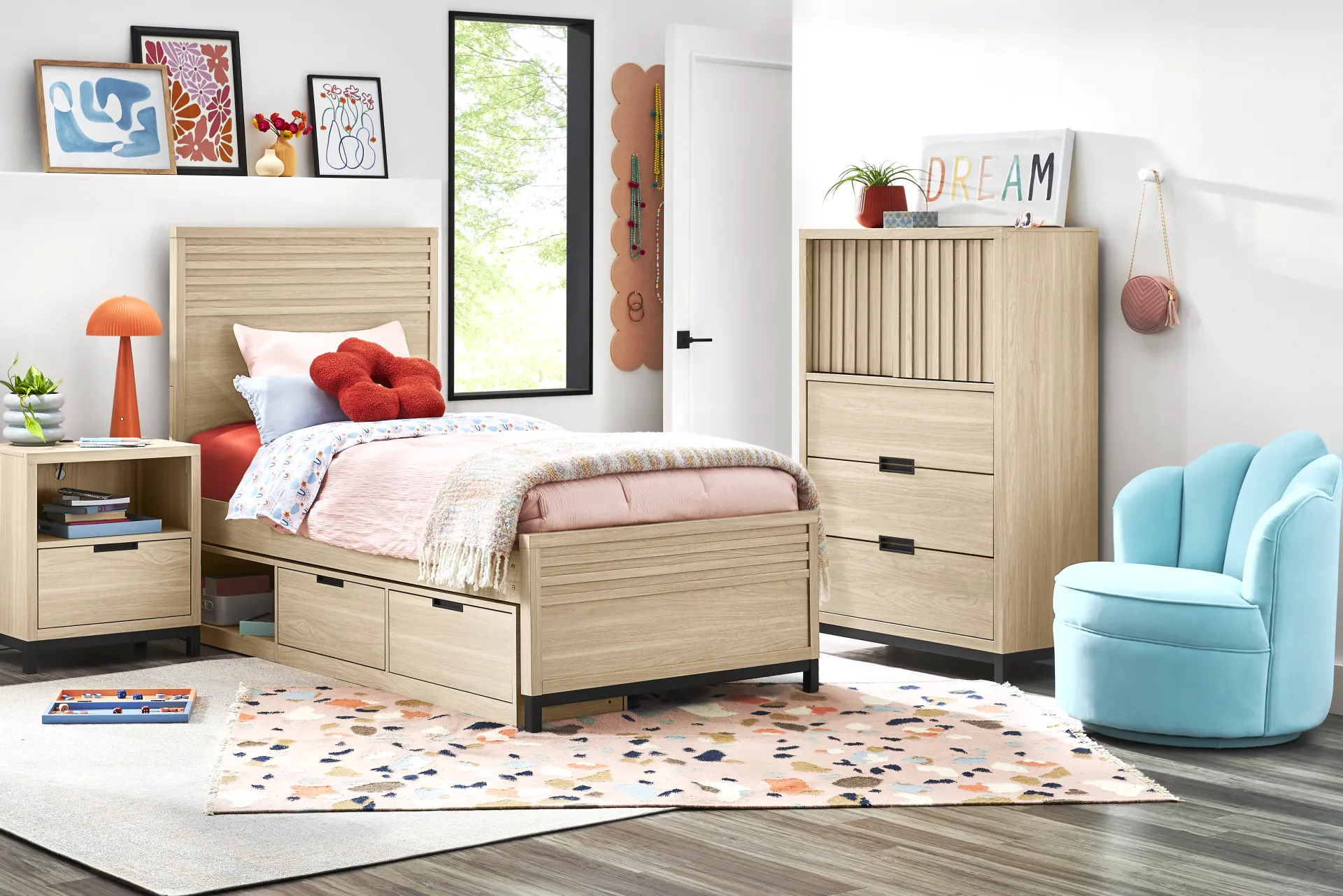 Kids Northridge Drive Oatmeal Twin Panel Bedroom - Image 1