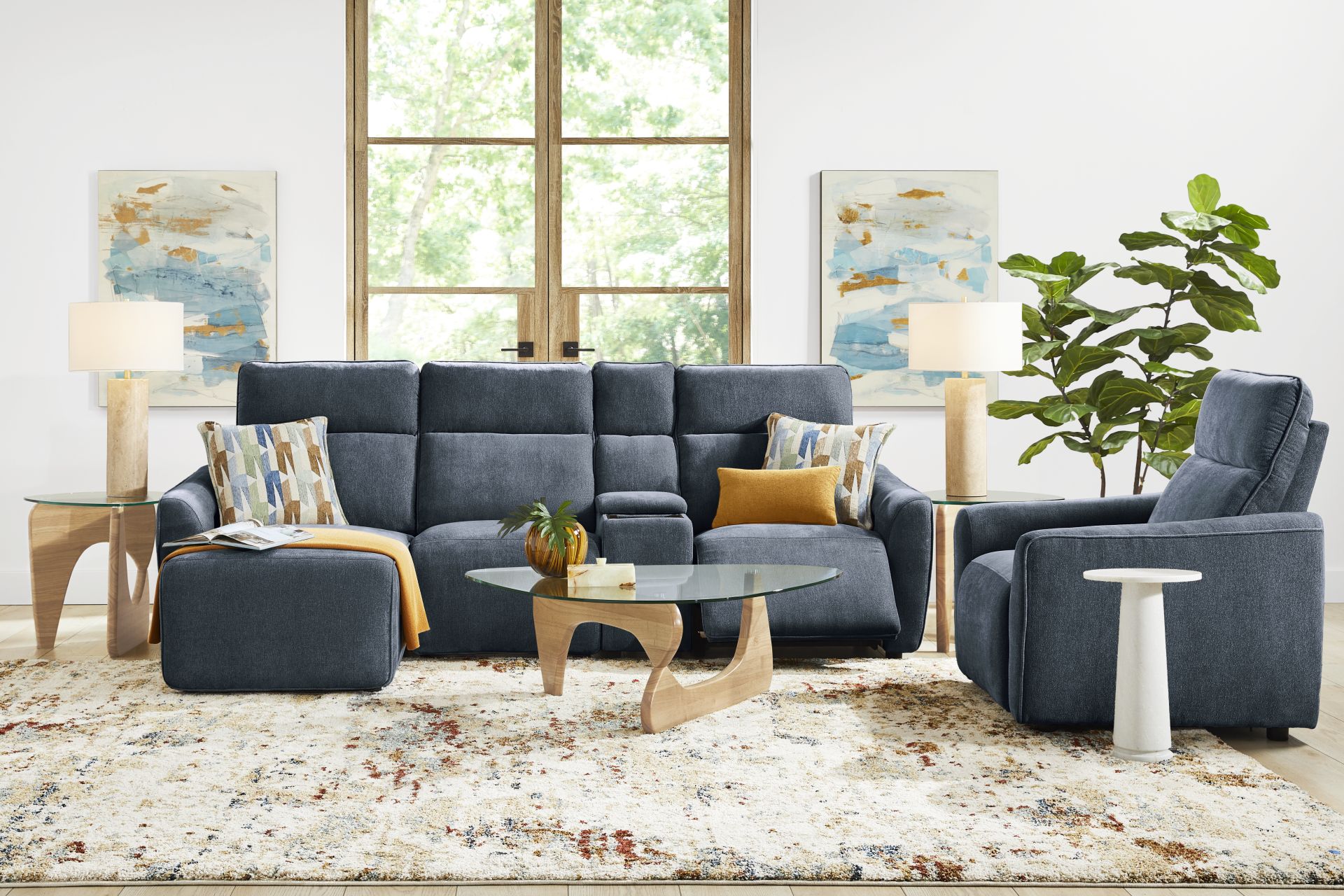 Tremont Indigo 4 Pc Power Reclining Sectional - Image 2