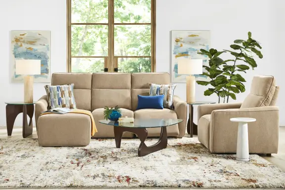 Tremont Sand 6 Pc Power Reclining Sectional Living Room