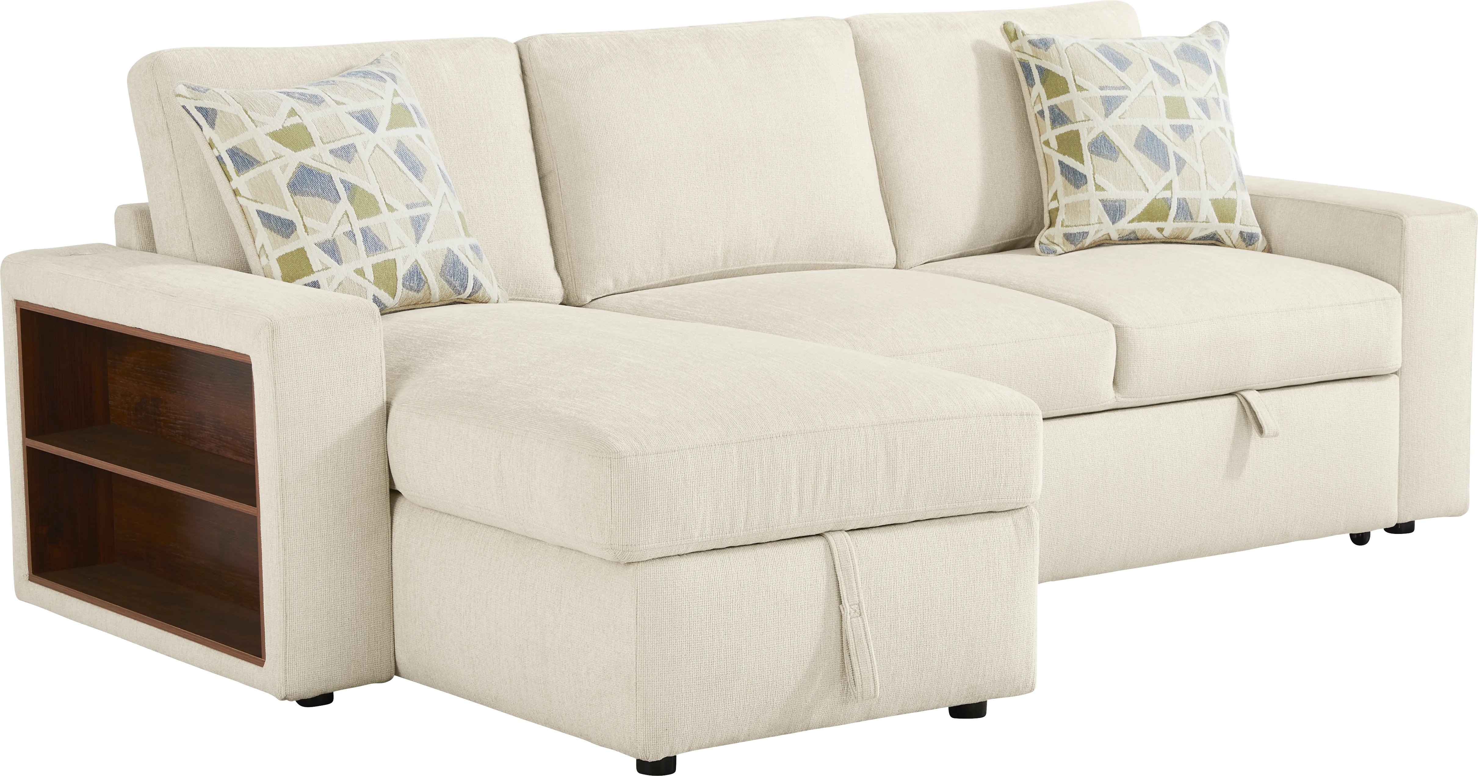 Laken Almond 3 Pc Sleeper Sectional Living Rooms - Thumbnail - Image 2