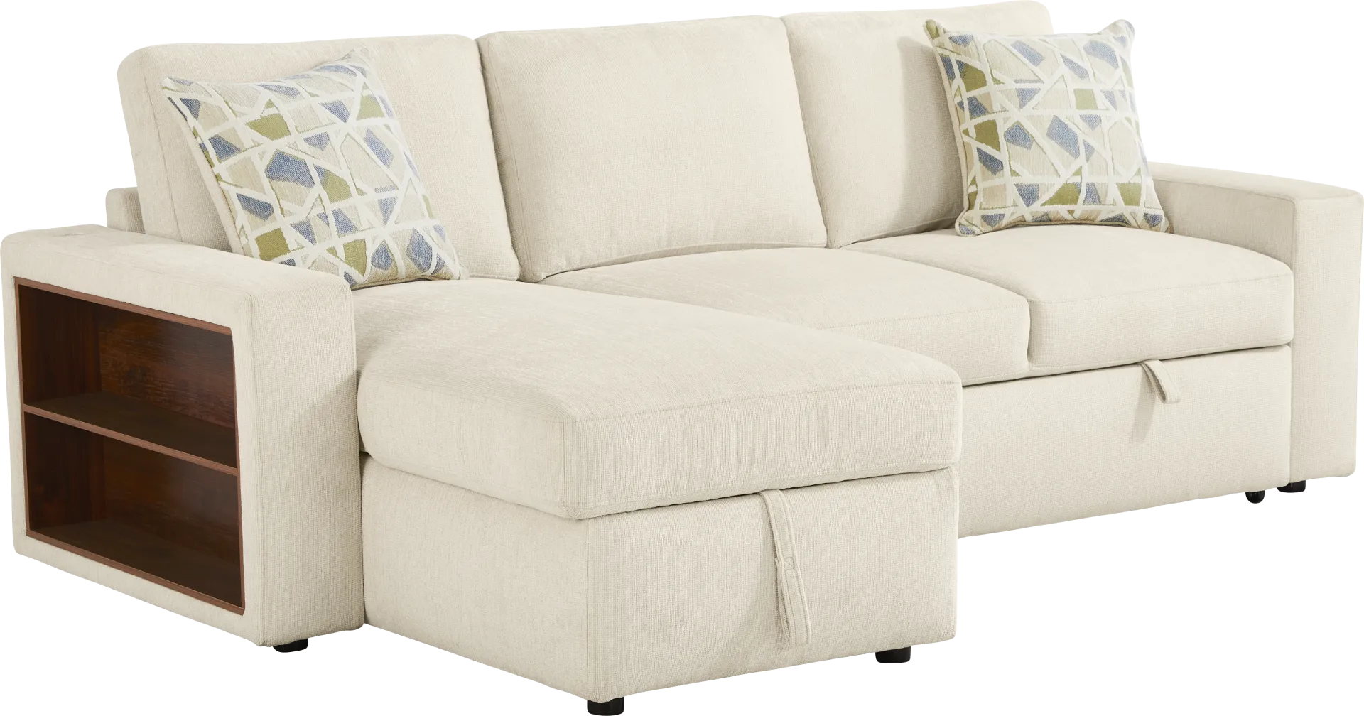 Laken Almond 3 Pc Sleeper Sectional Living Rooms - Image 2