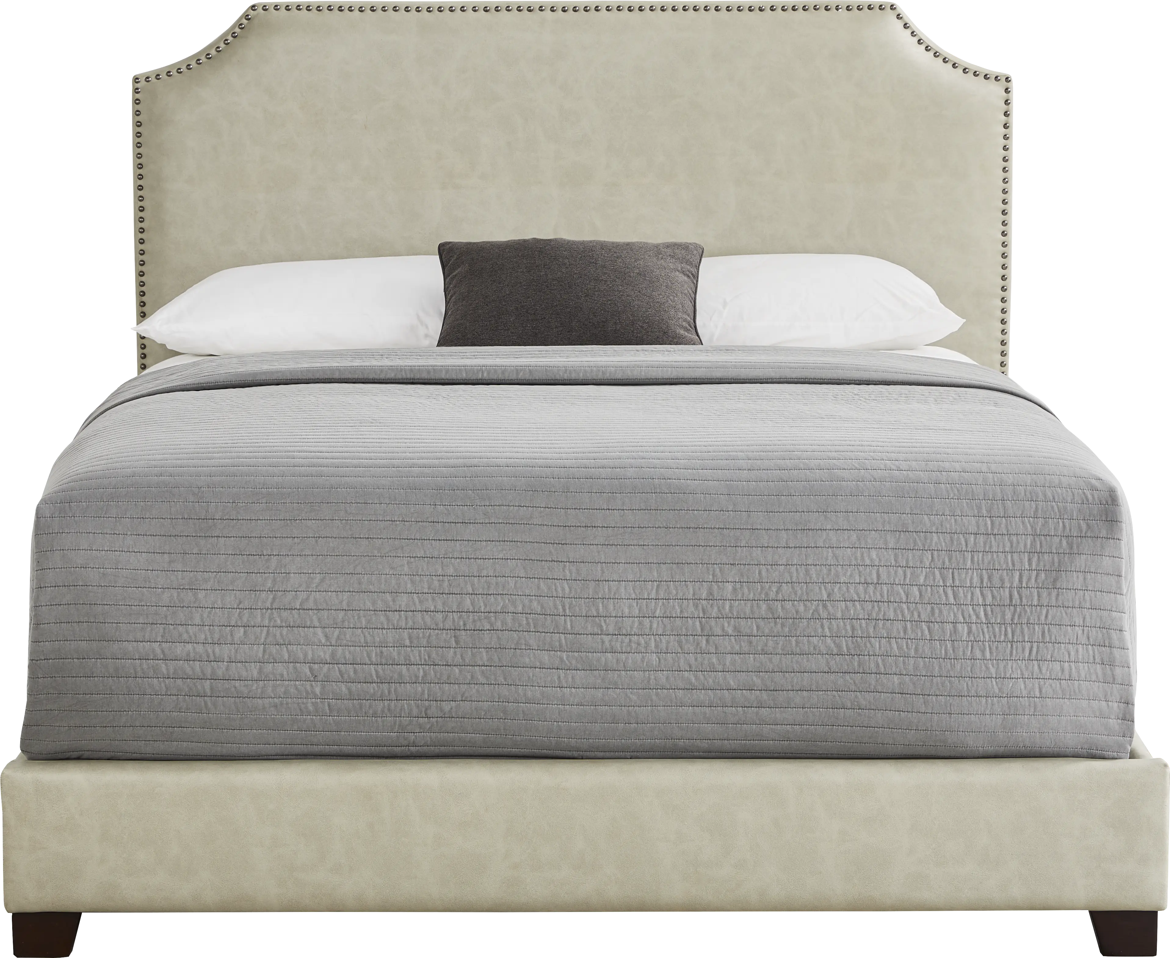 Kimberley Tan 3 Pc Queen Upholstered Bed - Thumbnail - Image 1