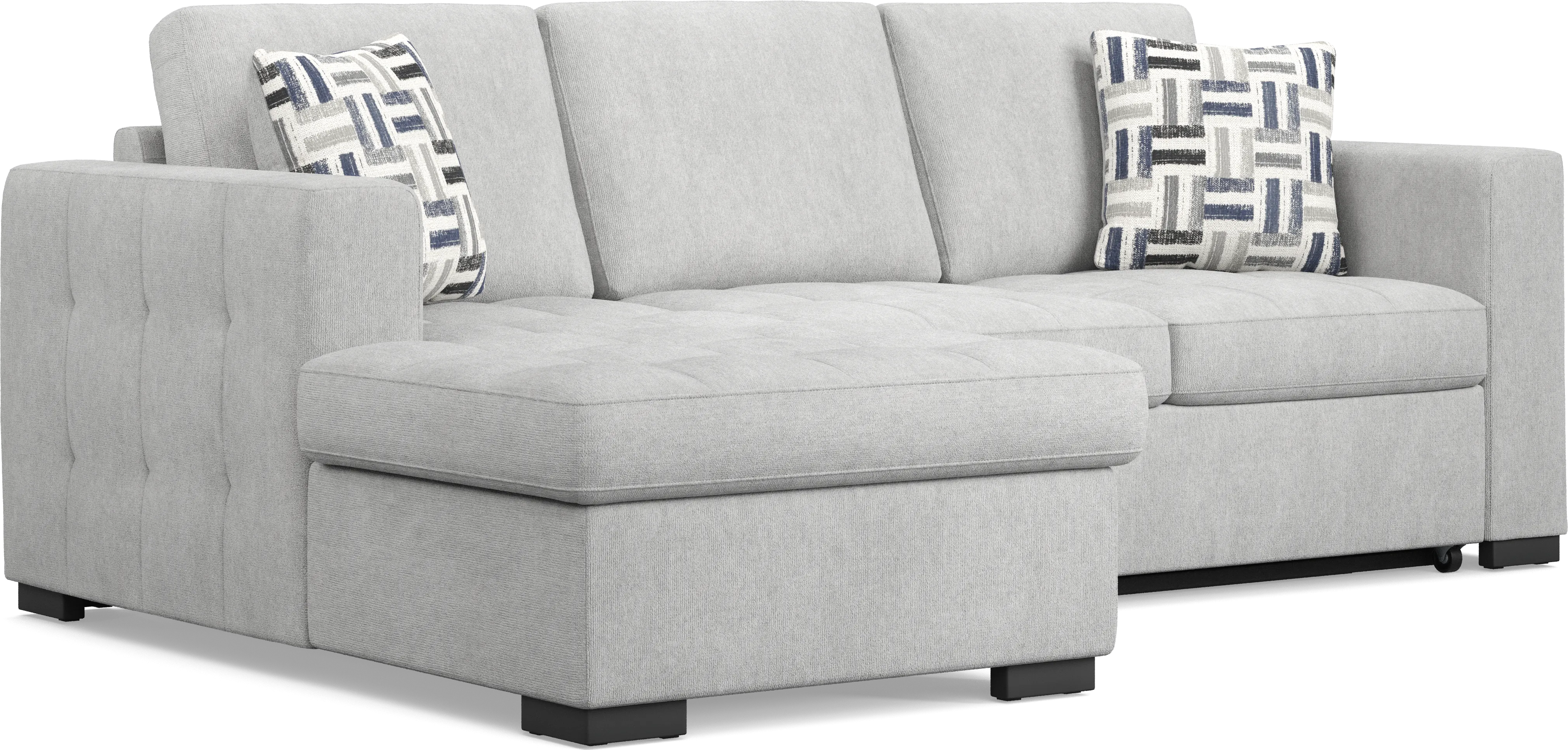 Geneva Gray 2 Pc Sleeper Sectional - Thumbnail - Image 1