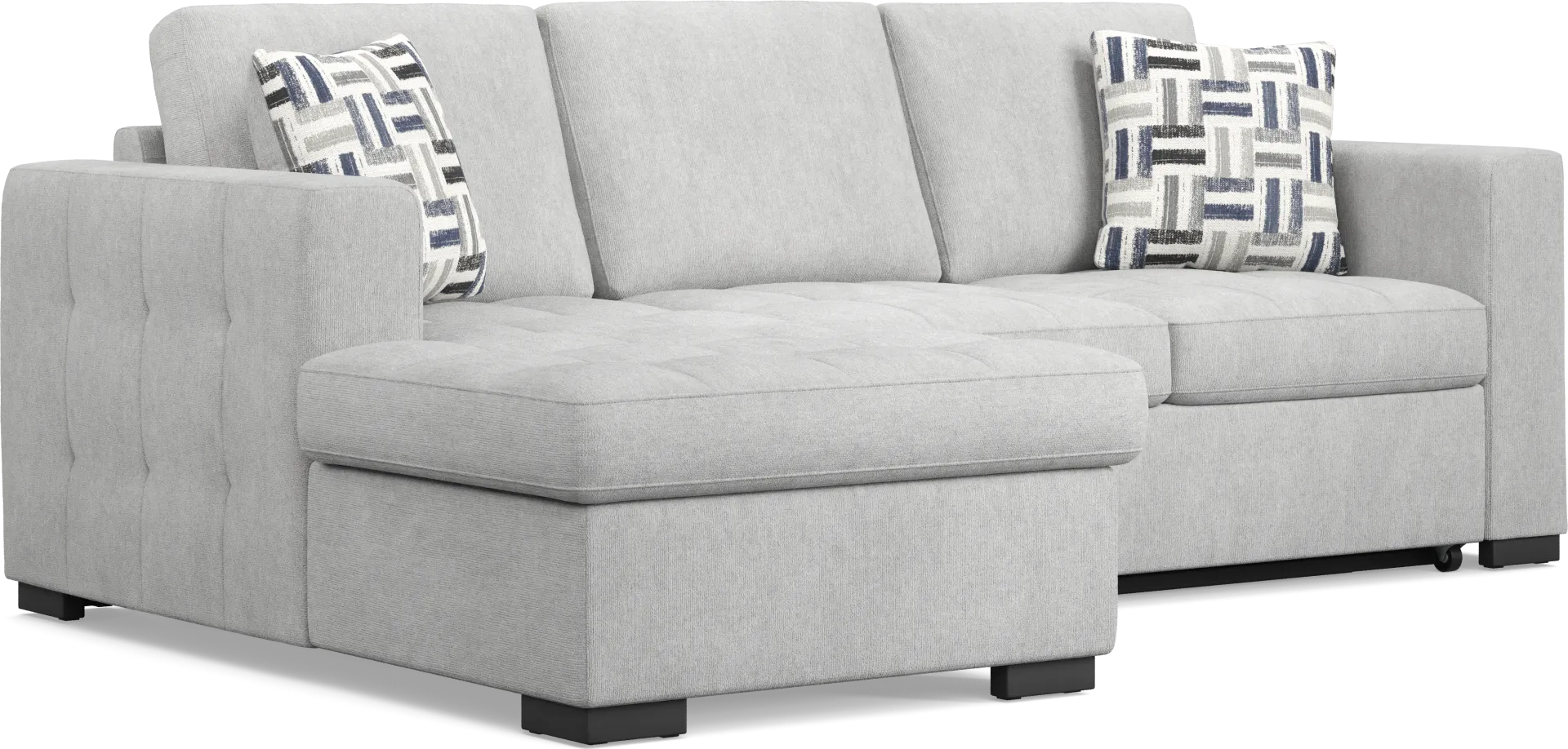 Geneva Gray 2 Pc Sleeper Sectional - Image 1