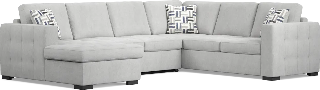 Geneva Gray 3 Pc Sleeper Sectional