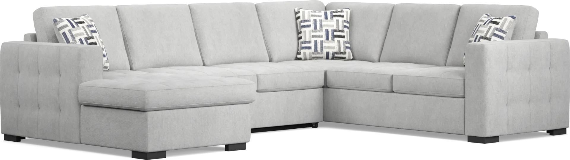 Geneva Gray 3 Pc Sleeper Sectional - Image 1